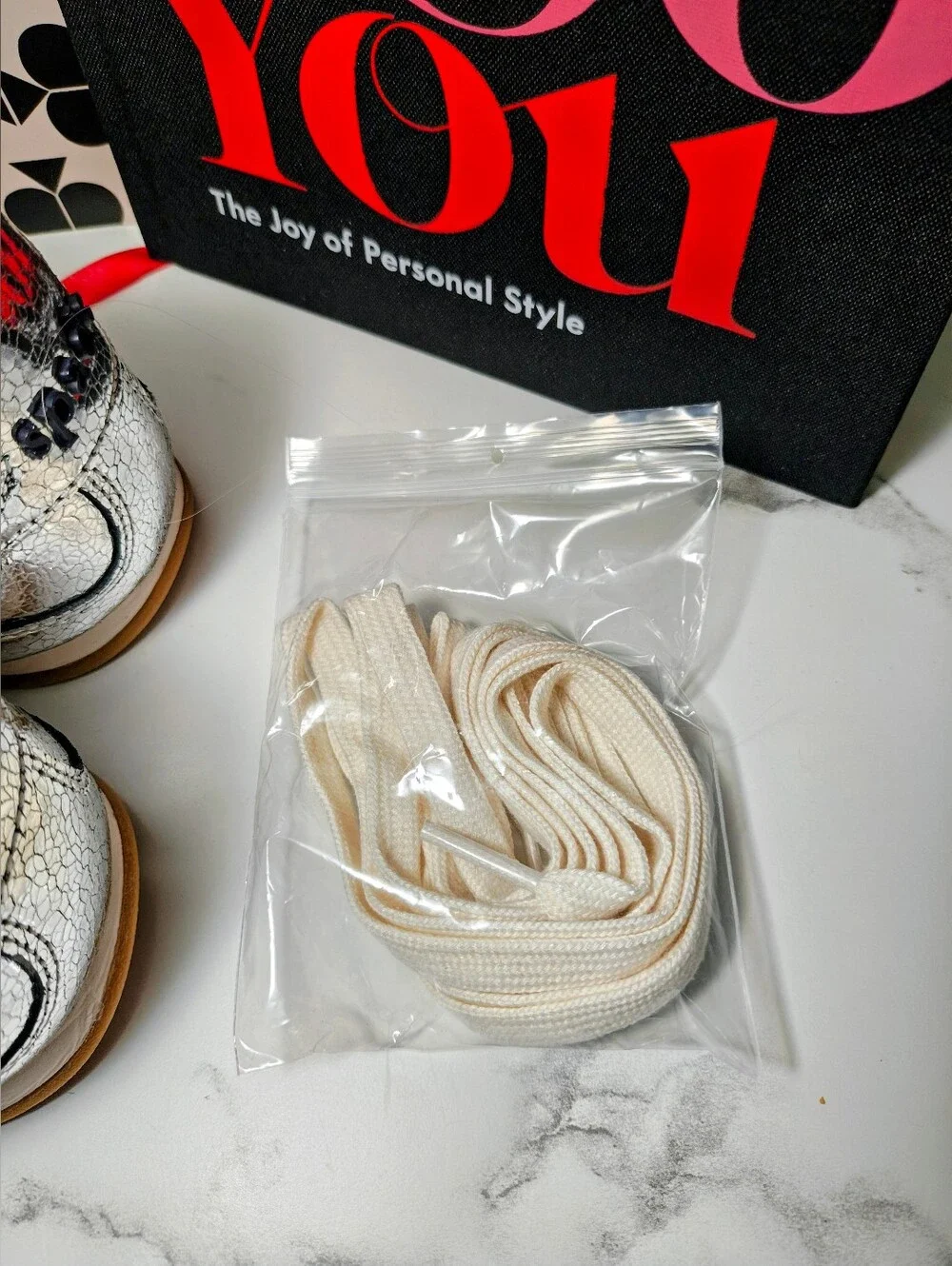 NEW!  Kate Spade Silver Crackle Leather Sneakers with Navy Laces Sells For $228.